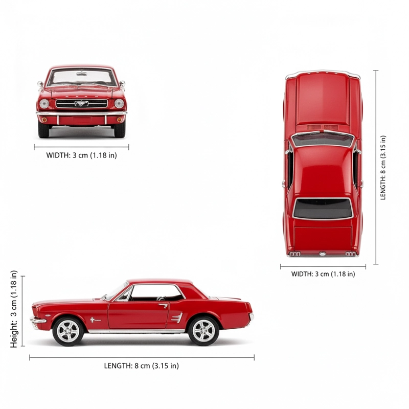 AUTO FORD MUSTANG COUPE 1964 ESCALA 1:60 - WELLY - 7