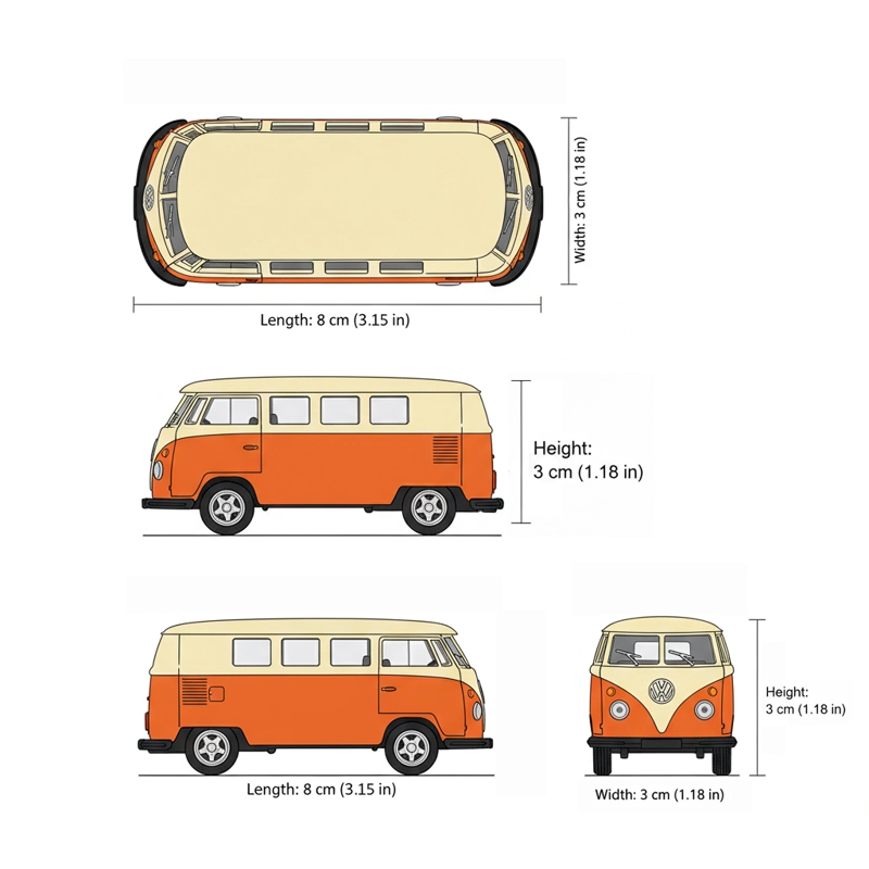 SUV VOLKSWAGEN T1 BUS ESCALA 1:60 - WELLY - 7