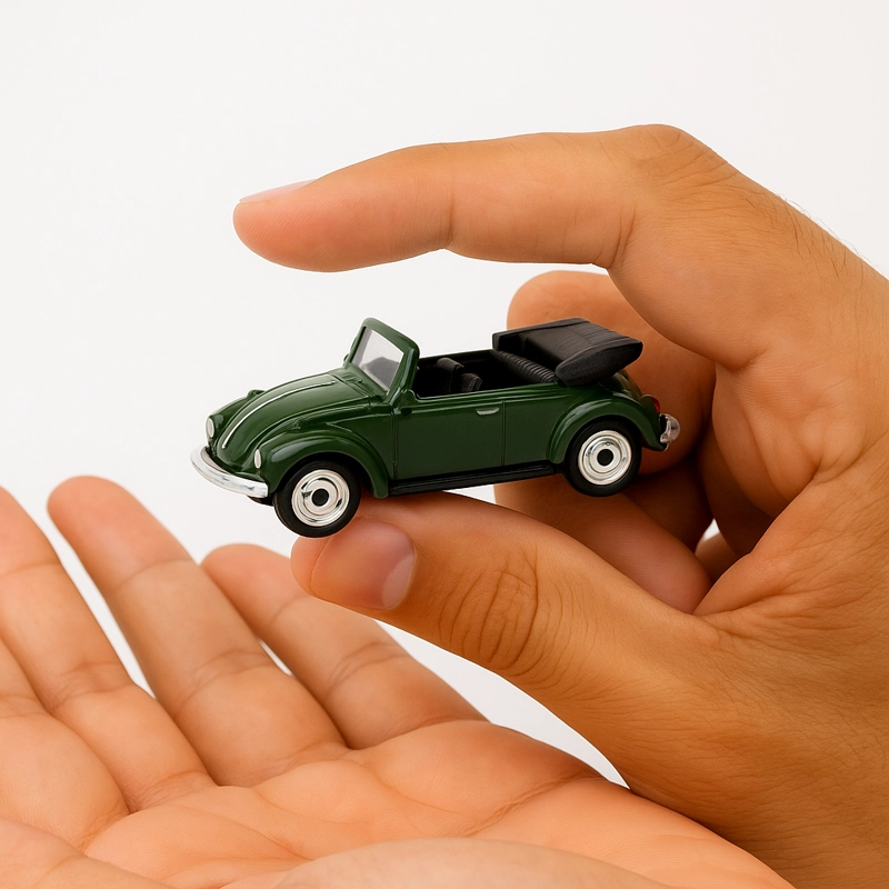 AUTO VOLKSWAGEN BEETLE (CONVERTIBLE) ESCALA 1:60 - WELLY - 6