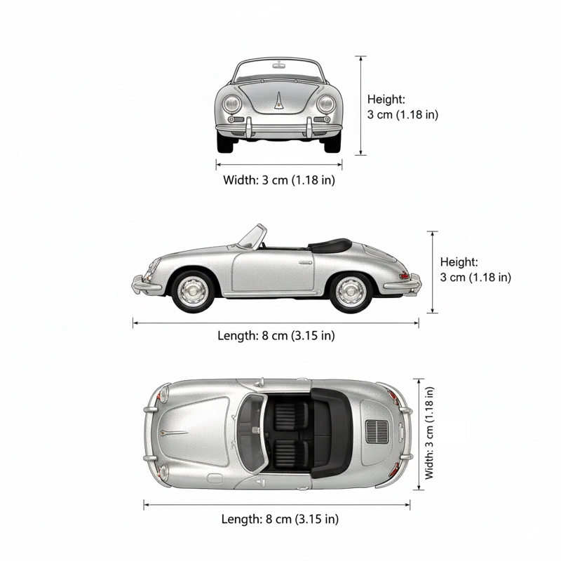 AUTO PORSCHE 356B ESCALA 1:60 - WELLY - 4