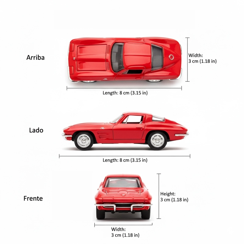 AUTO CHEVROLET CORVETTE 1963 ESCALA 1:60 - WELLY - 7