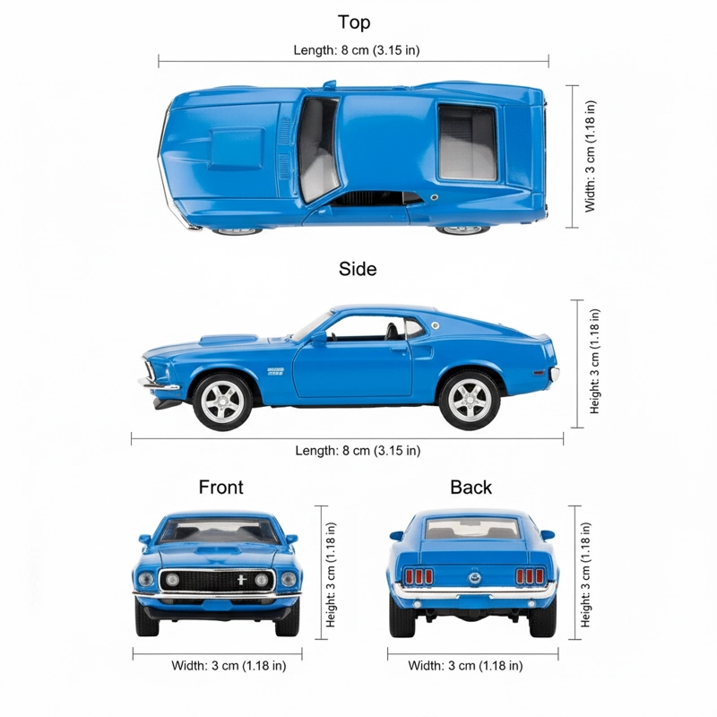 AUTO FORD MUSTANG BOSS 429 1969 ESCALA 1:60 - WELLY - 4