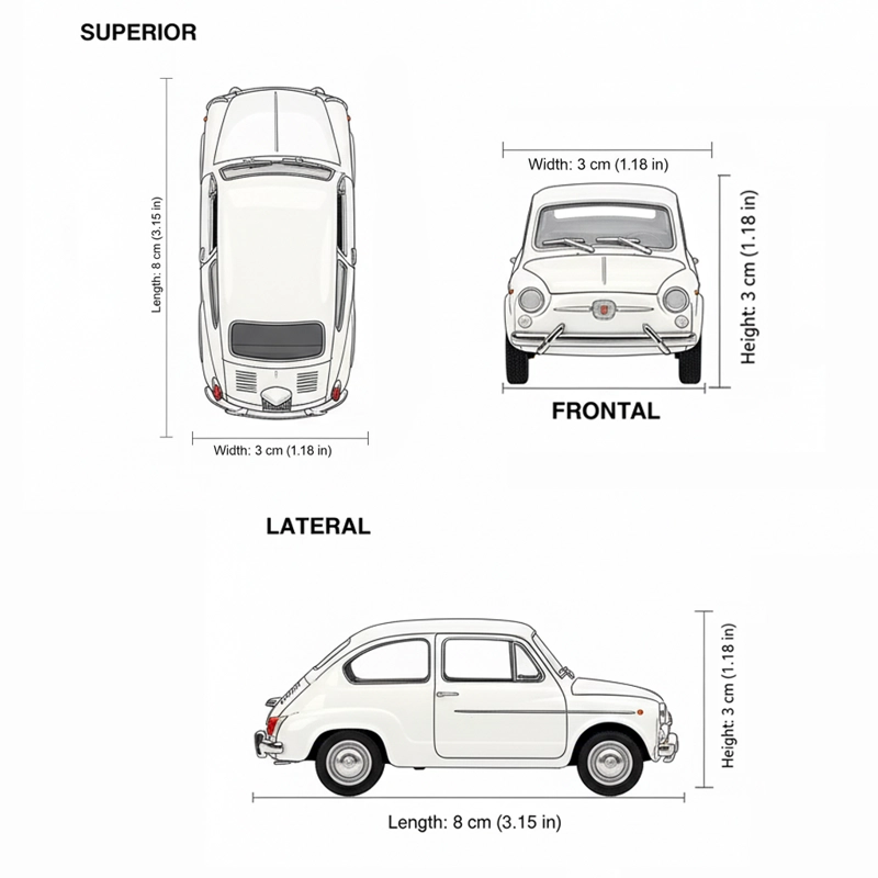 AUTO FIAT 600 ESCALA 1:60 - WELLY - 7