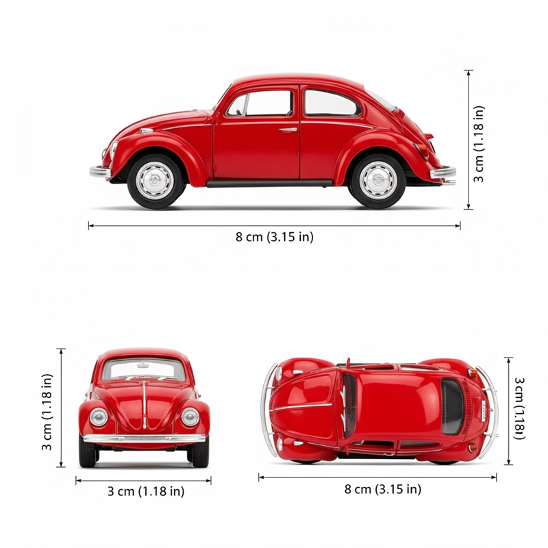 AUTO VOLKSWAGEN BEETLE ESCALA 1:60 - WELLY - 7