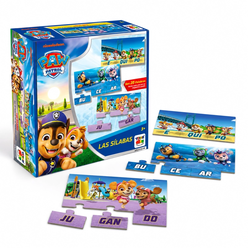 JUEGO DE MESA SEPARANDO SILABAS - PAW PATROL - 1