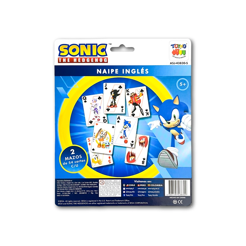 JUEGO DE MESA NAIPE INGLE S - SONIC - 6