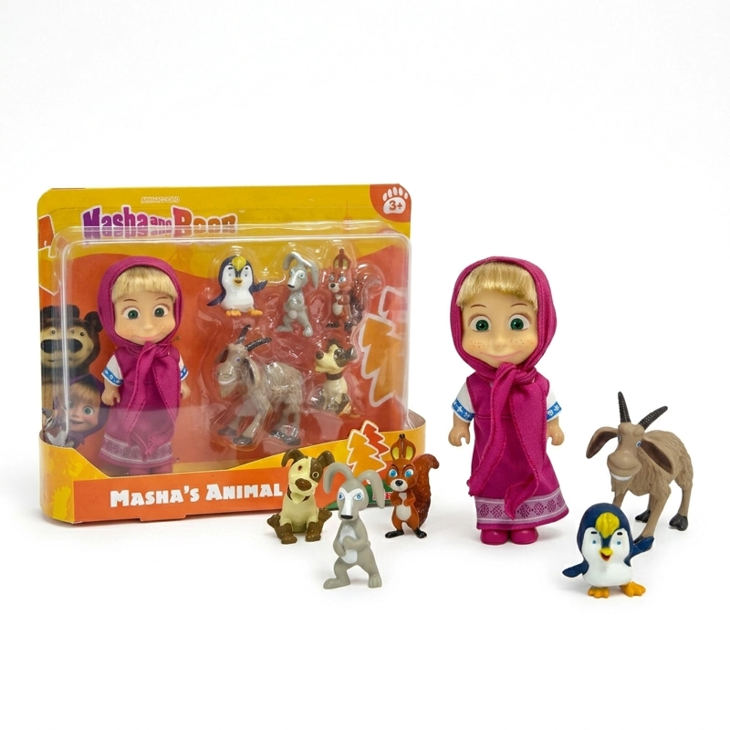 JUGUETE SET ANIMALES MASHA 6 FIGURAS - MASHA Y EL OSO - 1