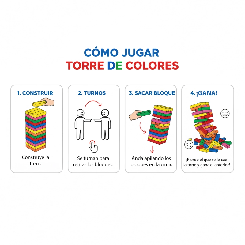 JUEGO DE MESA TORRE COLOR CHICA - TOYNG - 8