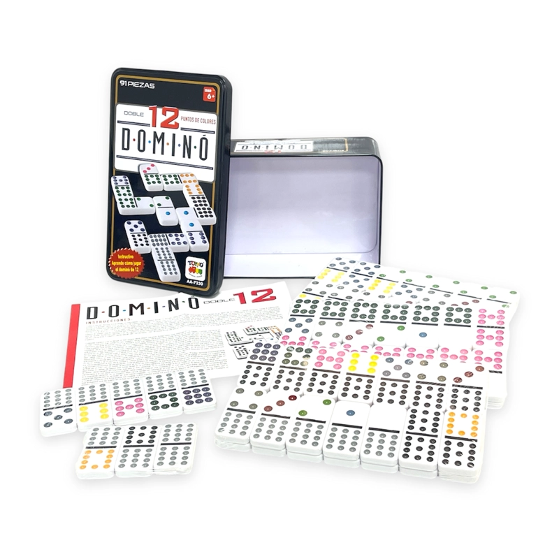 JUEGO DE MESA DOMINO 12 CAJA METALICA - TOYNG - 2