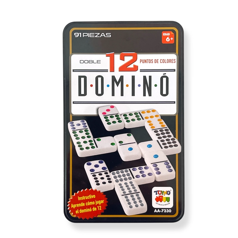 JUEGO DE MESA DOMINO 12 CAJA METALICA - TOYNG - 7