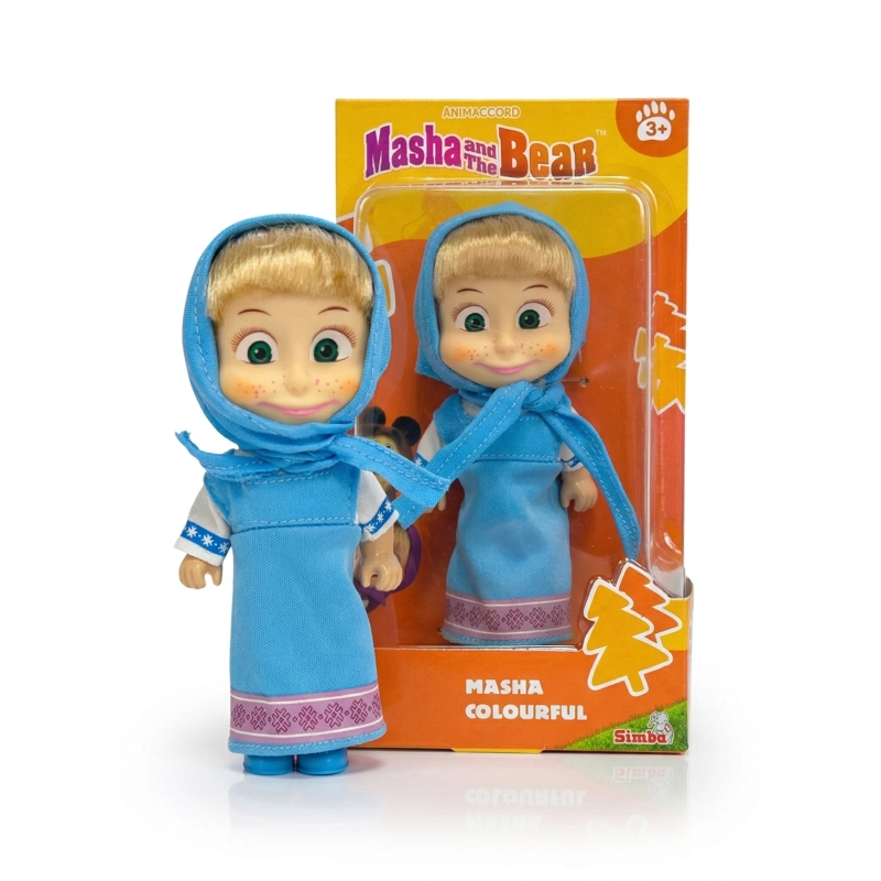 JUGUETE MUÑECA MASHA VESTIDO CELESTE - MASHA Y EL OSO - 1