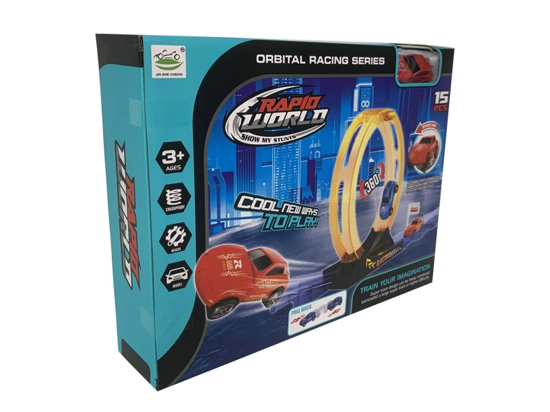 JUGUETE PISTA 15 PIEZAS 1 AUTO PULL BACK - TOYNG - 6
