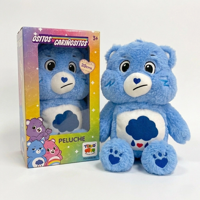 PELUCHE GRUÑOSITO AZUL 25 CM EN CAJA - OSITOS CARIÑOSITOS - 1