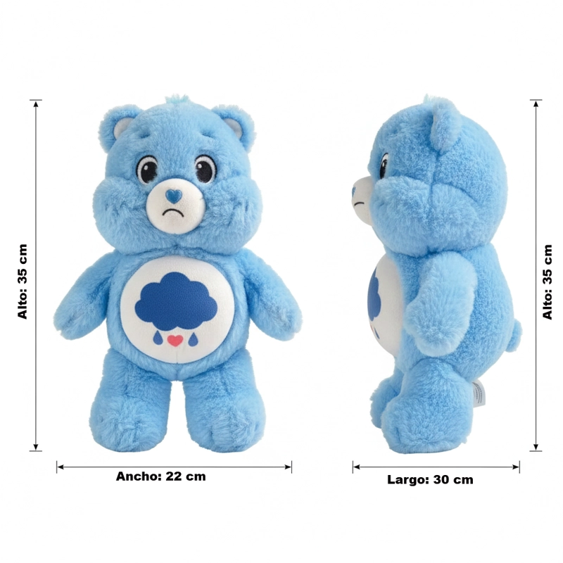 PELUCHE GRUÑOSITO AZUL 35 CM - OSITOS CARIÑOSITOS - 5