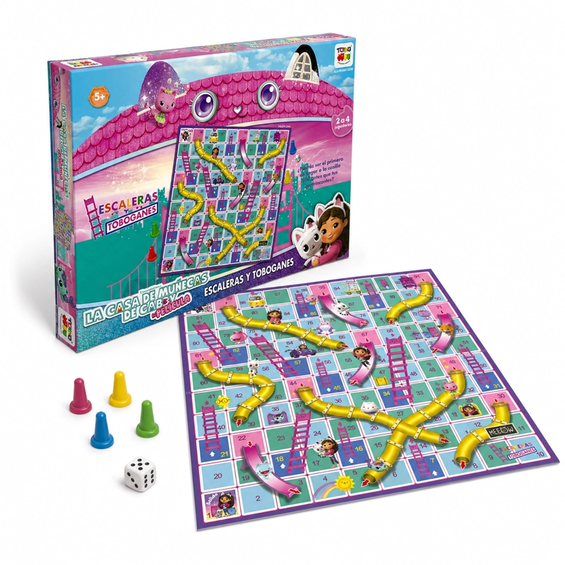JUEGO DE MESA ESCALERA Y TOBOGANES - GABBY - 1