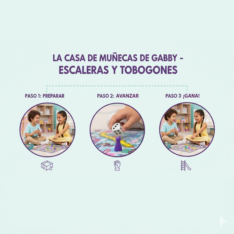 JUEGO DE MESA ESCALERA Y TOBOGANES - GABBY - 6