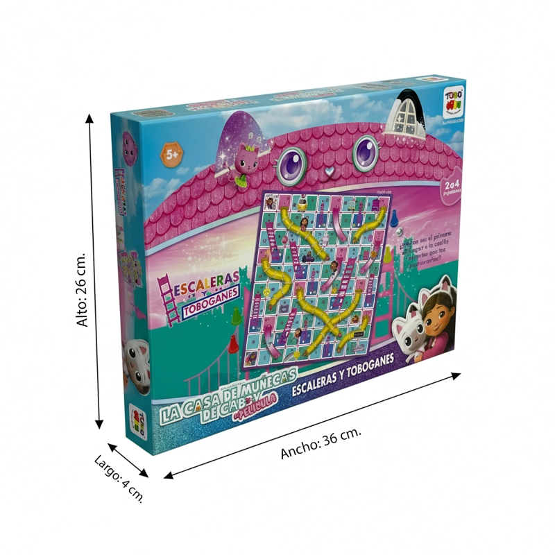 JUEGO DE MESA ESCALERA Y TOBOGANES - GABBY - 7