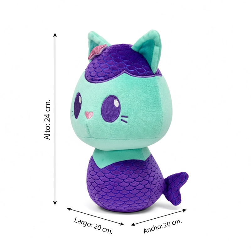 PELUCHE MERCAT GATITO SIRENA 25 CM - GABBY’S DOLLHOUSE - 6