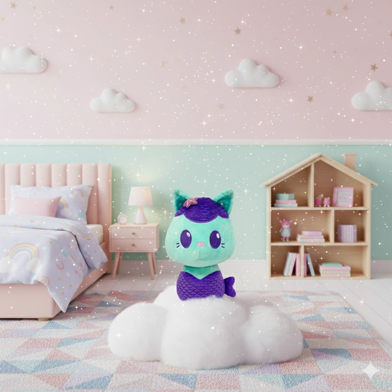 PELUCHE MERCAT GATITO SIRENA 25 CM - GABBY’S DOLLHOUSE - 7
