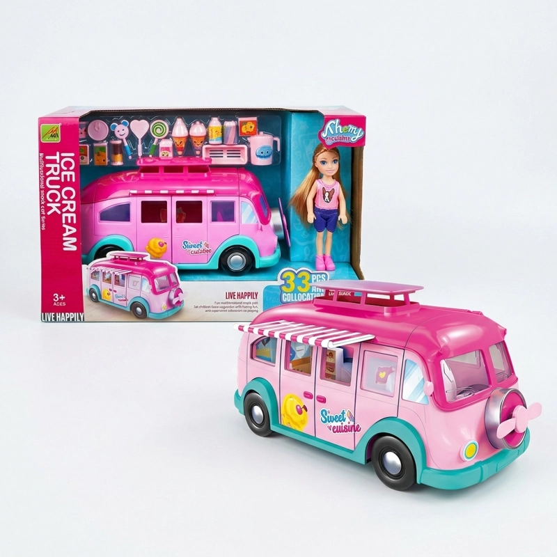 JUGUETE SET BUS FOOD TRUCK Y MUÑECA - TOYNG - 1