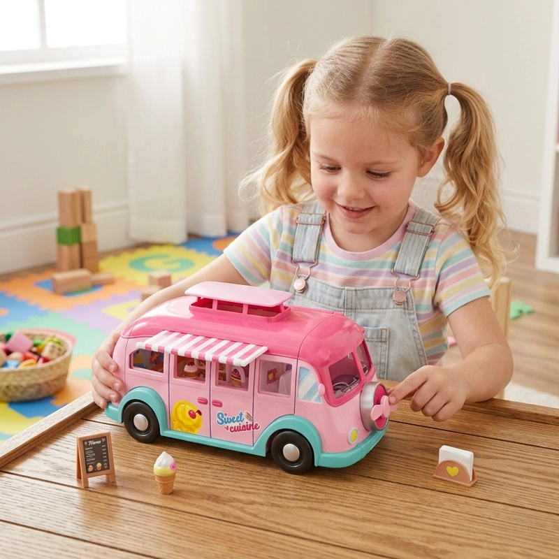 JUGUETE SET BUS FOOD TRUCK Y MUÑECA - TOYNG - 6