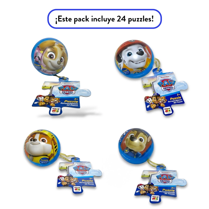 PACK X24 PUZZLES ESFERA 50 PIEZAS PAW PATROL - 6