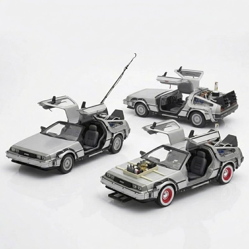 PACK X3 DELOREAN VOLVER AL FUTURO TRILOGIA WELLY 1:24 - 1