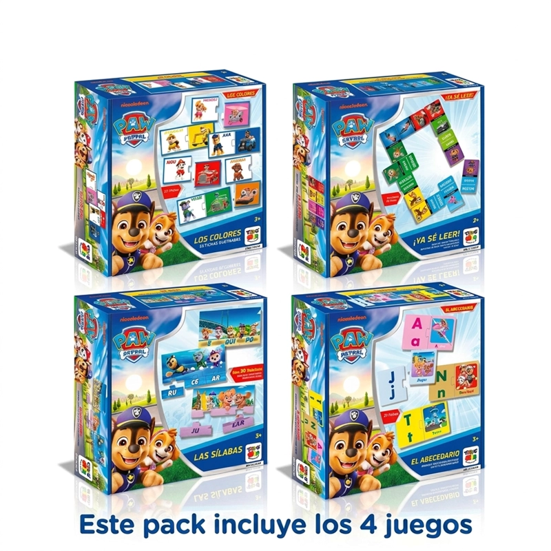 PACK X4 JUEGOS EDUCATIVOS PAW PATROL COLECCION COMPLETA - 5