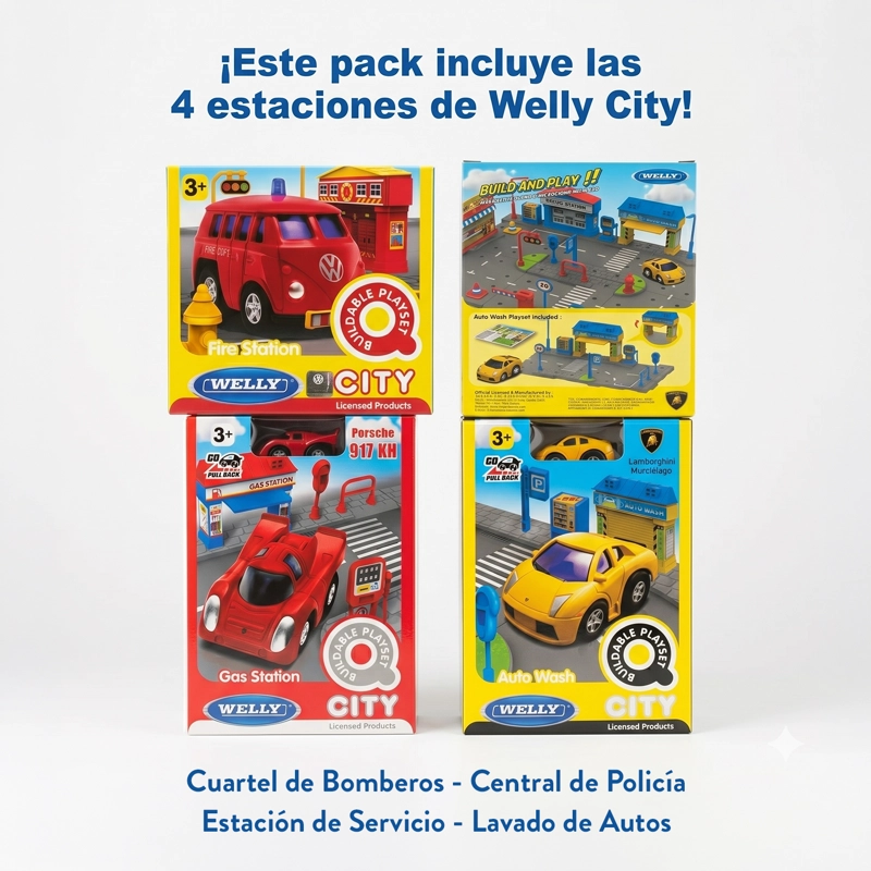 PACK X4 ESTACIONES WELLY CITY ARMA TU CIUDAD - 2