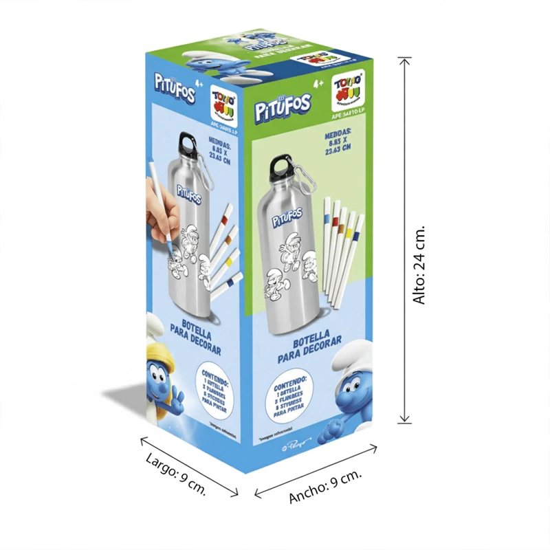 PACK X4 BOTELLAS PARA DECORAR SURTIDAS PERSONAJES - 3