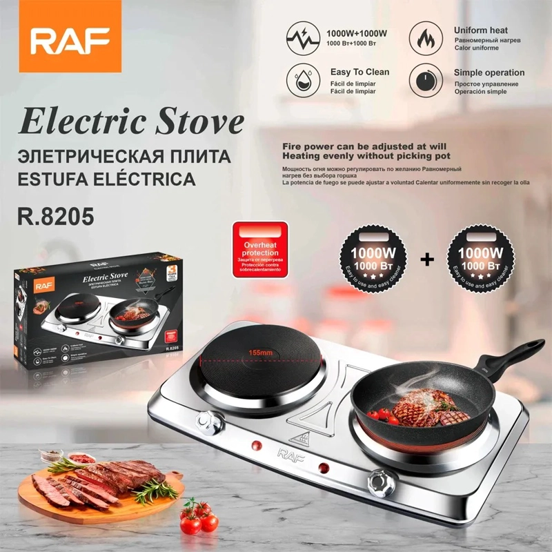 COCINA ELECTRICA 2 PLATOS ESPIRAL PORTATIL ENCIMERA - 7