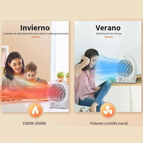 CALEFACTOR SISTEMA SEGURIDAD TERMOVENTILADOR CALENTADOR 2000W - 5