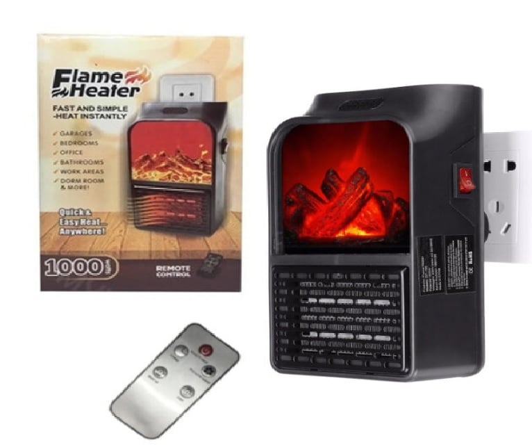 CALEFACTOR ELÉCTRICO PORTÁTIL 1000W FLAME HEATER - 3