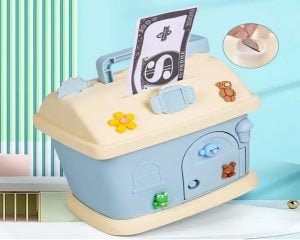 ALCANCÍA EN FORMA DE CASA KAWAII CELESTE - 1