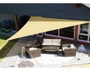 TOLDO VELA SOMBRA MALLA ANTI-UV TRIANGULAR 4.5 X 4.5 X 4.5 METROS - 1