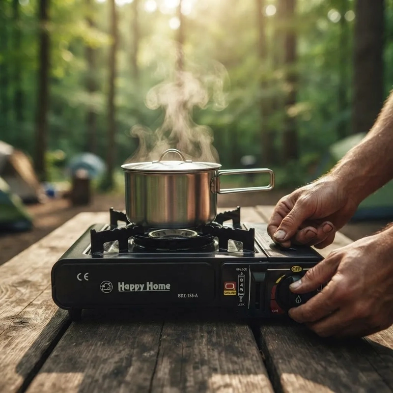 COCINA PARA CAMPING ACERO PORTATIL A GAS BUTANO - 2