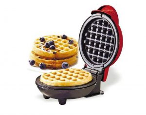 MINI WAFLERA REPOSTERÍA ELÉCTRICA REDONDA WAFLES ROJO