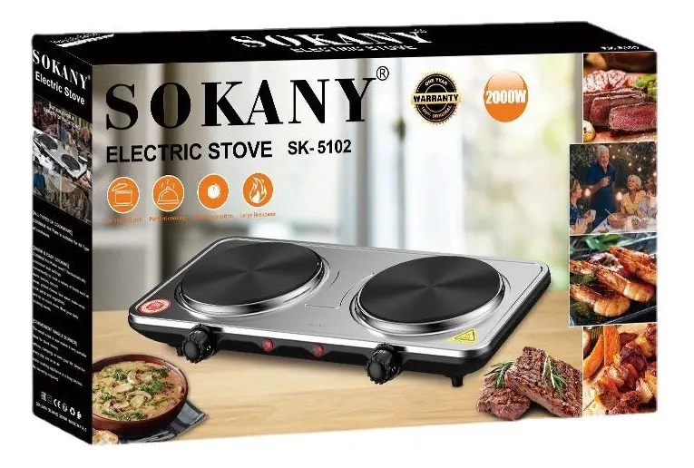 COCINA ENCIMERA ELÉCTRICA IRM 2 PLATOS SOKANY ESPIRAL COCINILLA - 4