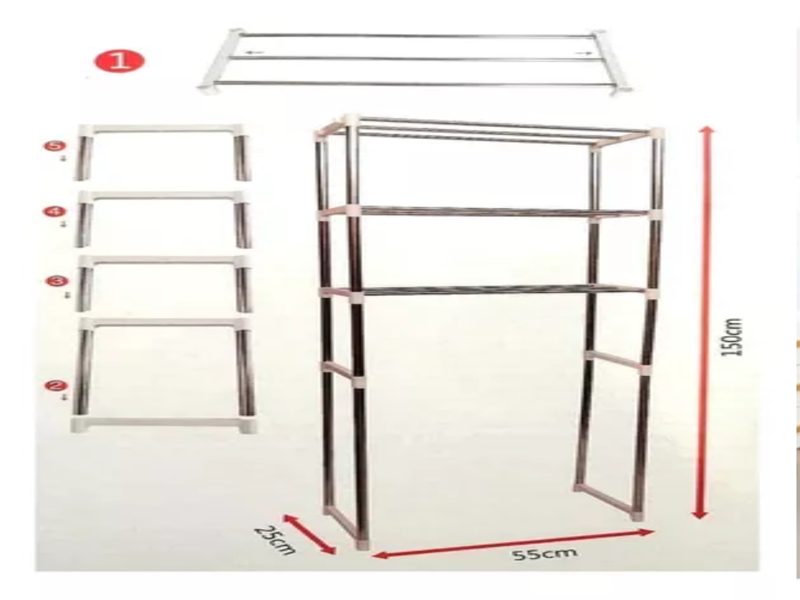 RACK ORGANIZADOR IRM CLASICO METAL ESTANTE BAÑO BLANCO - 2