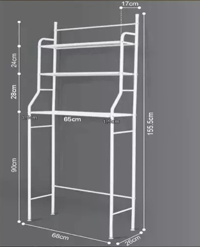 ESTANTE IRM CLASICO METAL ORGANIZADOR LAVADORA ICO RACK 3 NIVELES BLANCO - 4
