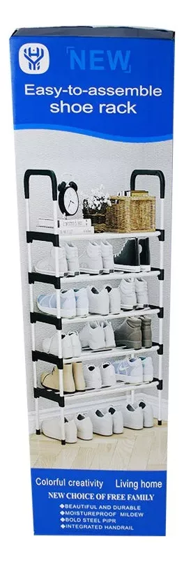ORGANIZADOR IRM CLASICO METAL ZAPATOS 5 NIVELES MUEBLE ROPA BLANCO - 4