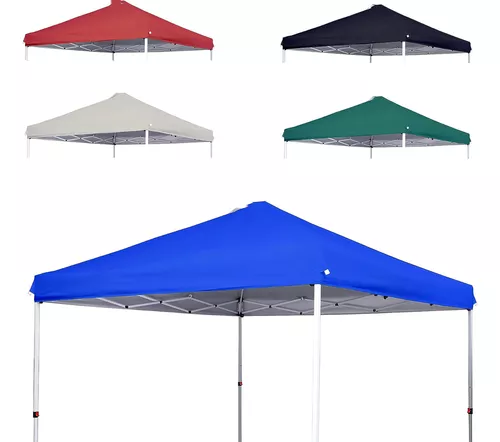 LONA CARPA REPUESTO TOLDO PLEGABLE 3X3 MT FILTRO UV COLOR BLANCO - 2