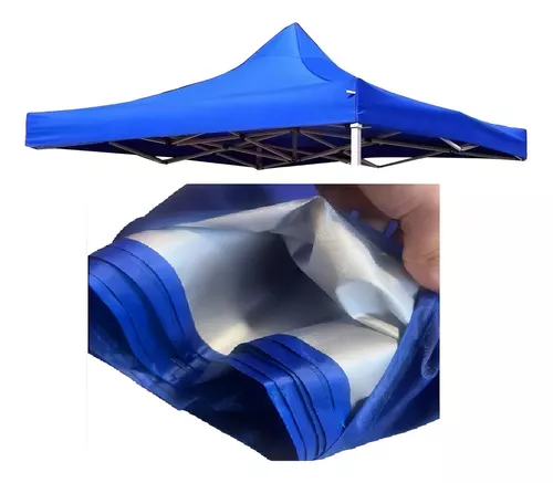 LONA CARPA REPUESTO TOLDO PLEGABLE 3X3 MT FILTRO UV COLOR AZUL - 1