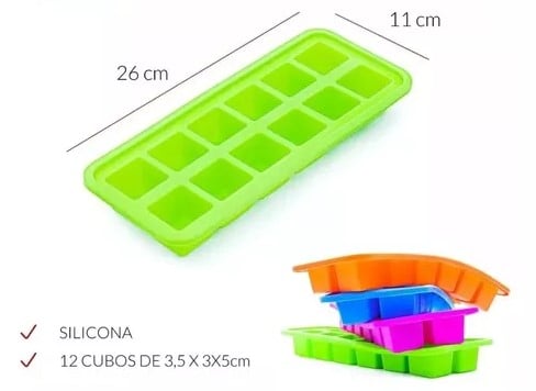 MOLDE DE SILICONA PARA HIELO 12 CUBITOS – COLORES SURTIDOS - 2