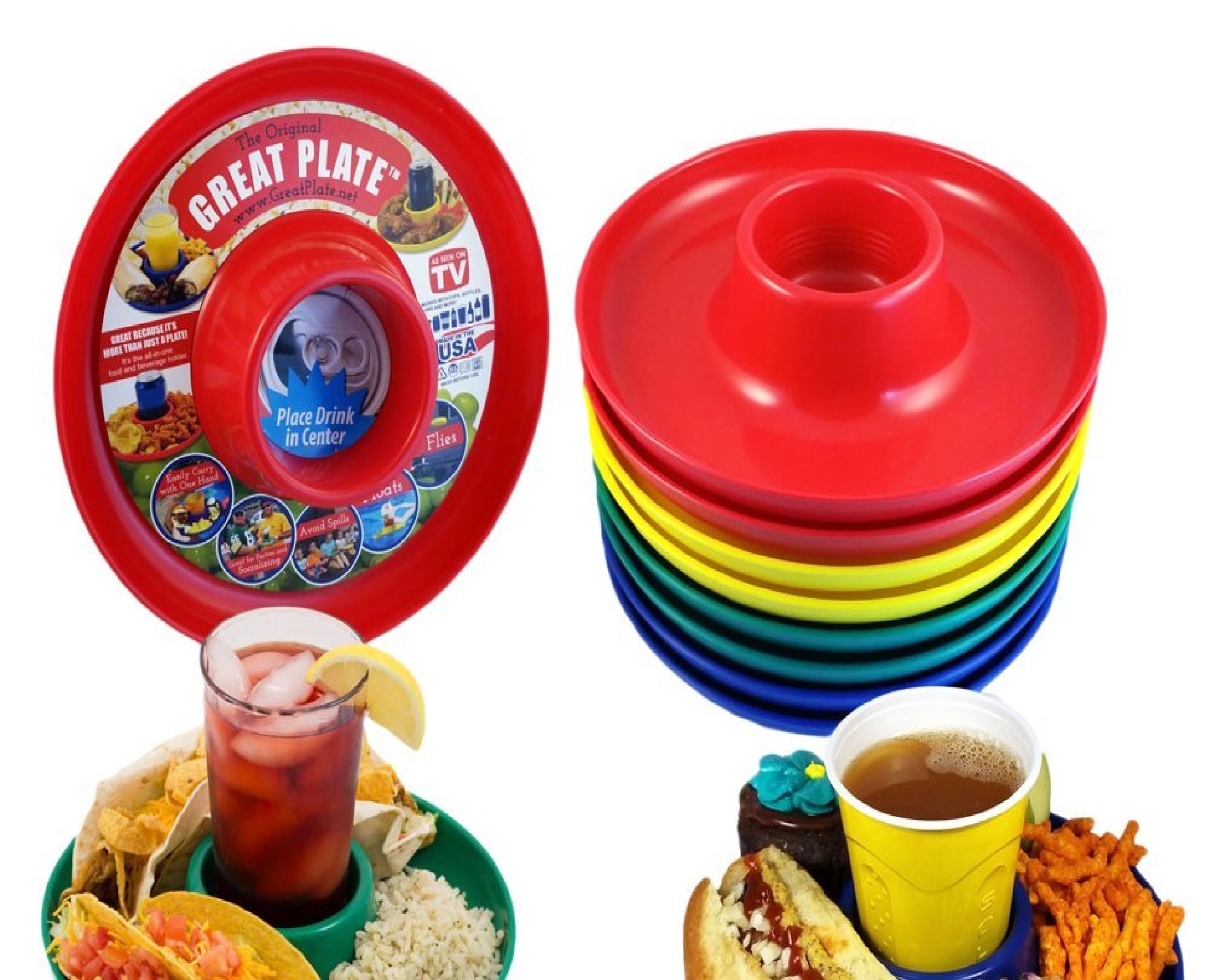 PLATOS DE PLÁSTICO REUTILIZABLES 20 OZ PARA FIESTAS Y CUMPLEAÑOS - 4
