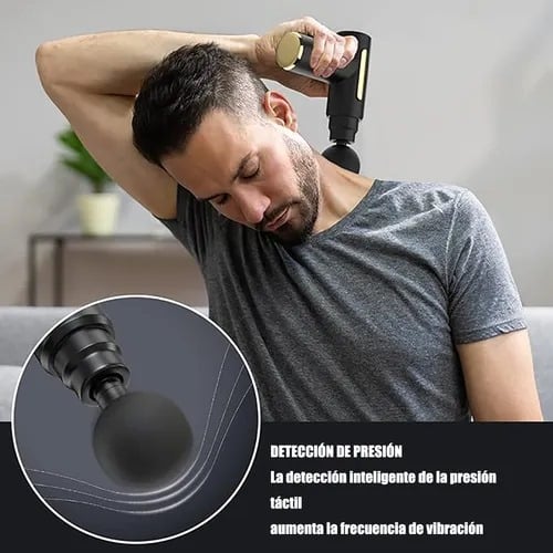 MASAJEADORA MUSCULAR ELÉCTRICA MINI PISTOLA 6 VELOCIDADES USB-C - 3
