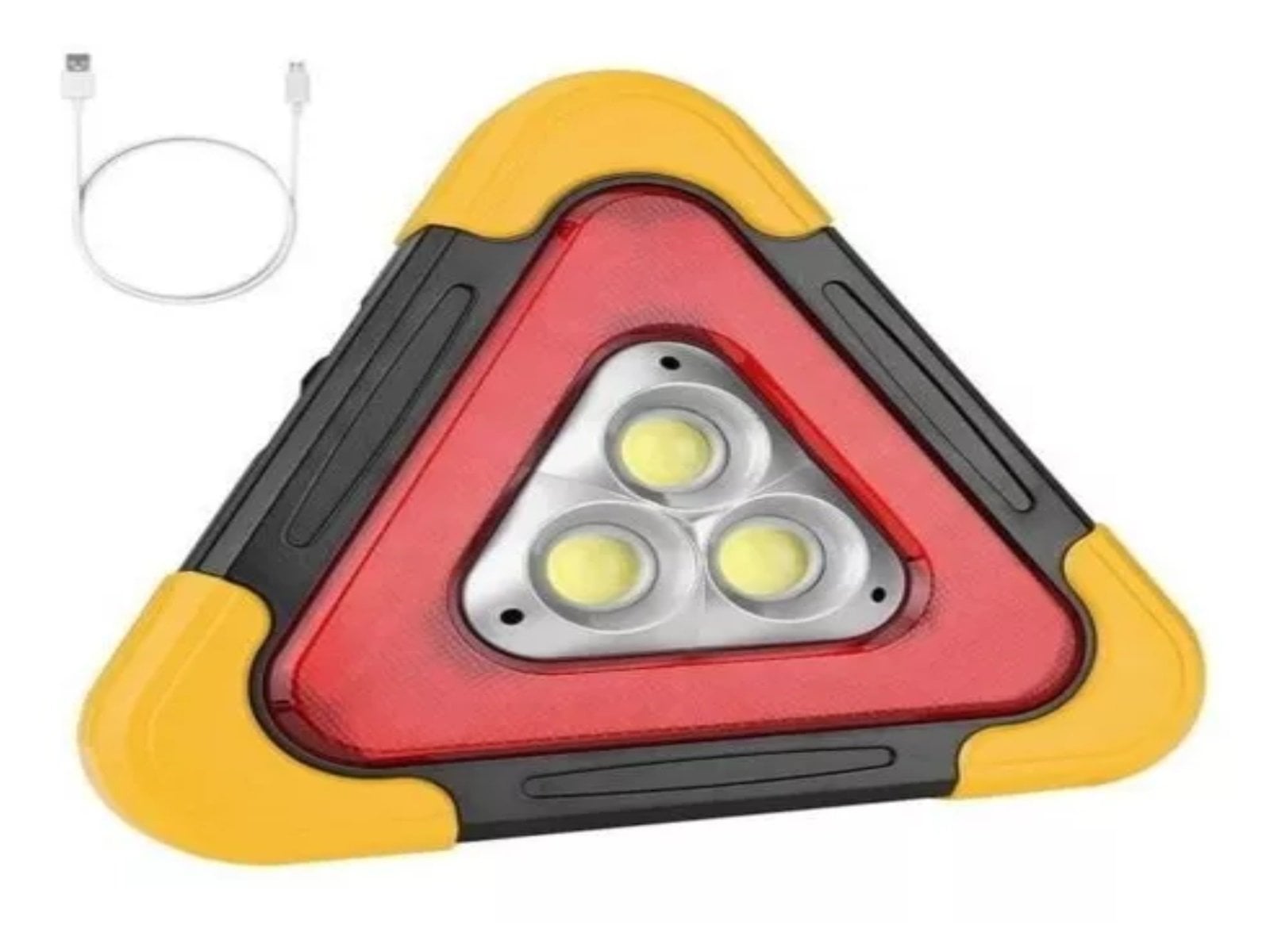 TRIÁNGULO DE SEGURIDAD LED RECARGABLE SOLAR CON LUZ DE EMERGENCIA 4 MODOS - 1