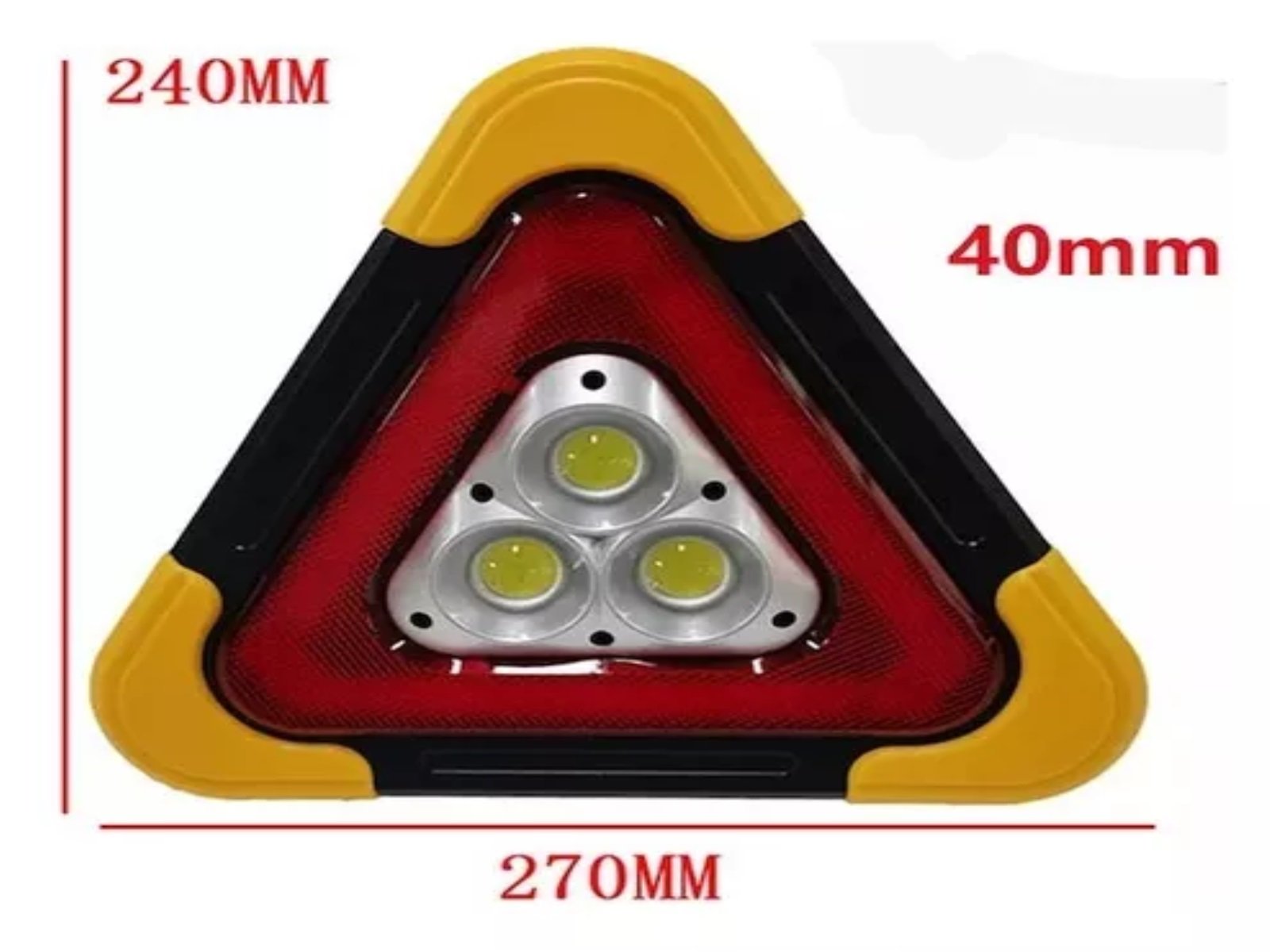 TRIÁNGULO DE SEGURIDAD LED RECARGABLE SOLAR CON LUZ DE EMERGENCIA 4 MODOS - 3