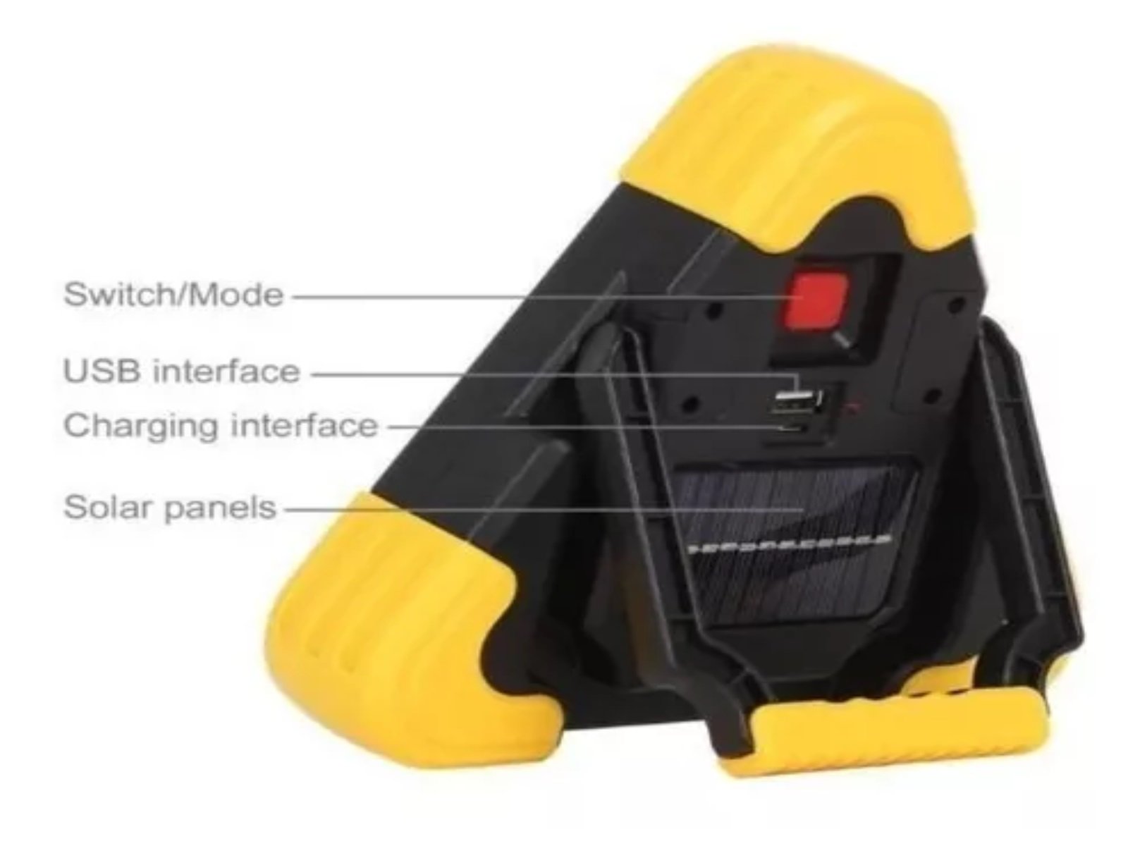 TRIÁNGULO DE SEGURIDAD LED RECARGABLE SOLAR CON LUZ DE EMERGENCIA 4 MODOS - 5