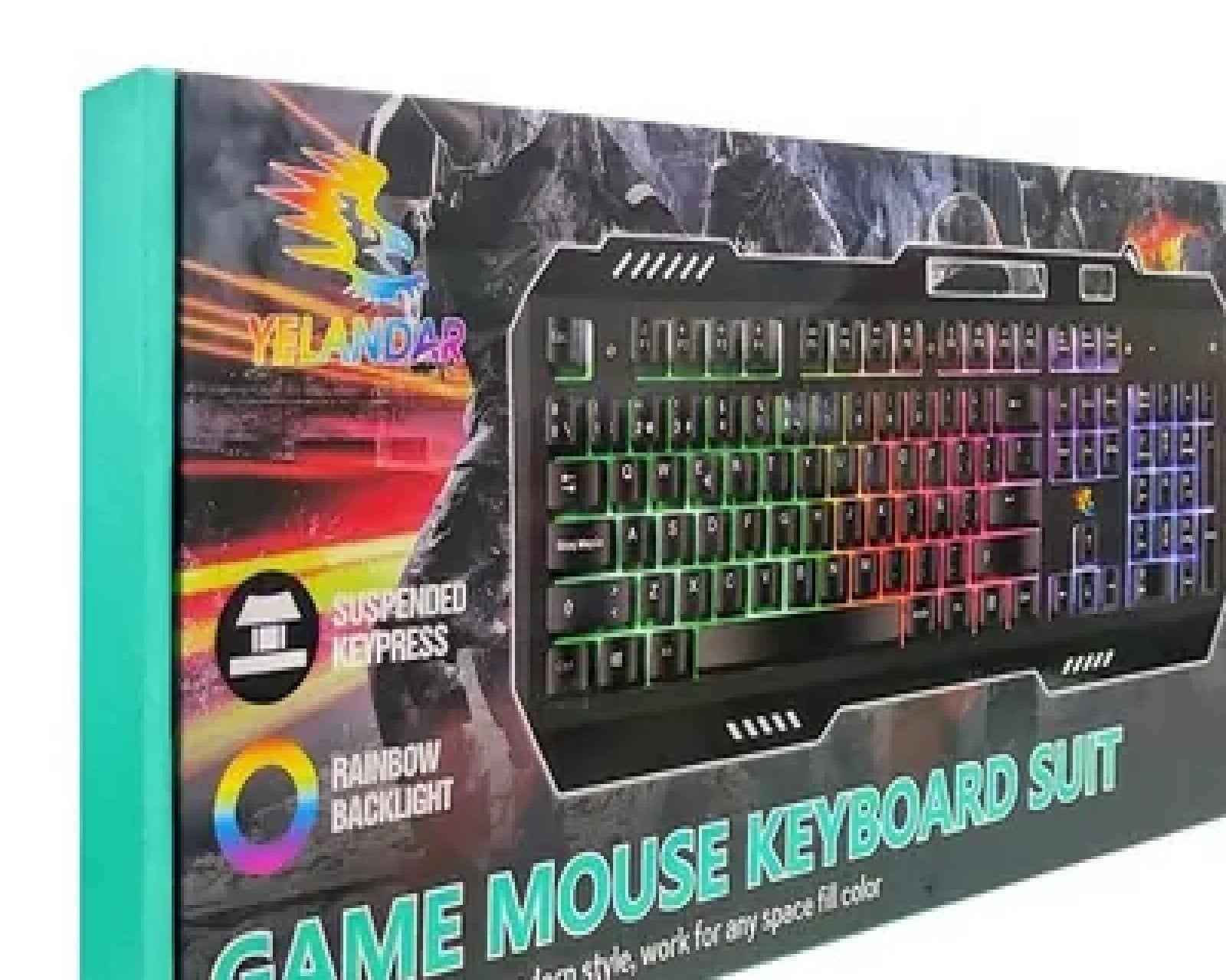 KIT TECLADO Y MOUSE GAMER USB RETROILUMINADO SEMI MECÁNICO 2400 DPI - 3